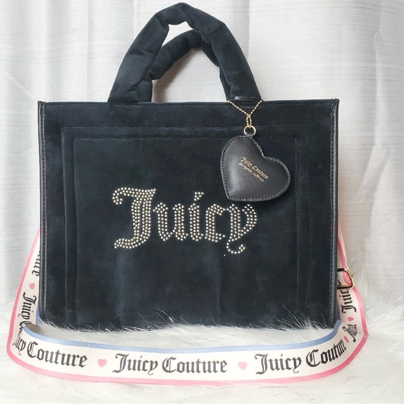 JUICY COUTURE black liquorice velour big spender tote NWT $100 - Picture 1 of 9